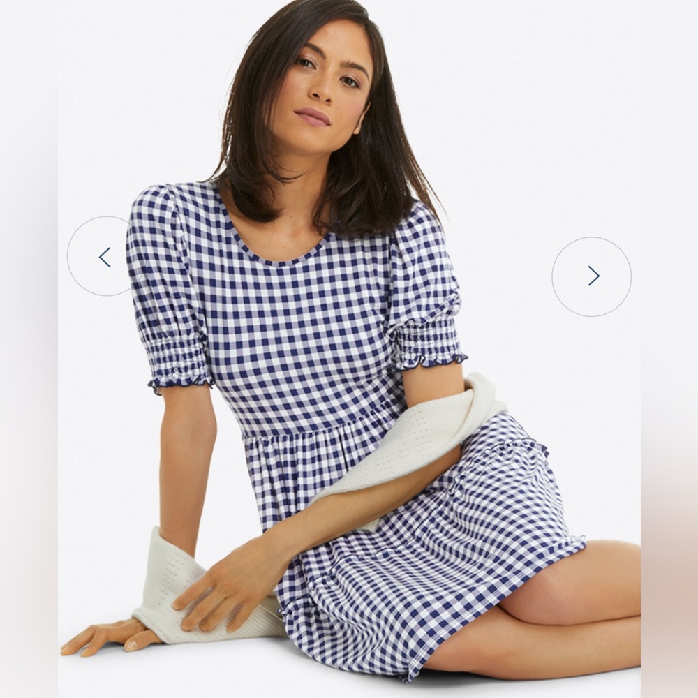 NWT Draper James gingham navy dress 1x